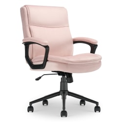 Click365 Transform 2.0 Ergonomic Fabric Mid-Back Desk Chair, Pink/Black