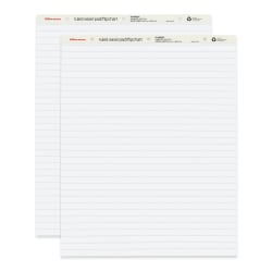 Office Depot® Brand Standard Easel Pads, 27" x 34", 30% Recycled, White, 50 Sheets, Pack Of 2