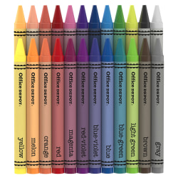 Office Depot® Brand Crayons, Assorted Colors, 24 Crayons Per Pack, Box Of 12 Packs