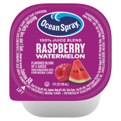 Ocean Spray Raspberry Watermelon 100% Juice Blend, 4 Oz, Total Qty 48