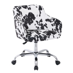 Office Star™ Avenue Six Bristol Task Chair, Fabric, Udder Madness Domino/Silver