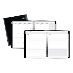Office Depot® Medium Weekly/Monthly Planner, 6-7/8" x 8-3/4", Black, January To December 2020, OD712000