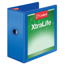 Cardinal® XtraLife™ Locking Slant-D® Ring 3-Ring Binder, 5" D-Rings, Blue