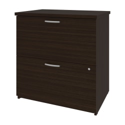 Bestar Universel 20"D Lateral 2-Drawer File Cabinet, Dark Chocolate