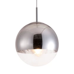 Zuo Modern® Kinetic Ceiling Lamp, 11-4/5"W, Clear Glass/Chrome Base