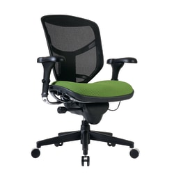 WorkPro® Floor Display Quantum 9000 Series Ergonomic Mesh/Premium Fabric Mid-Back Office Chair, Black/Lime, BIFMA Compliant