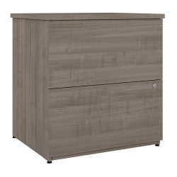 Bestar Logan 24"D Lateral 2-Drawer File Cabinet, Silver Maple