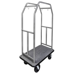 CSL Hyde Park Luggage Cart, 72"H x 44"W x 24"D, Gray
