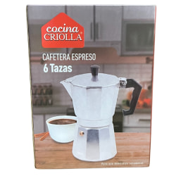 Cocina Criolla Greca 6-Cup Stovetop Espresso Maker, Silver