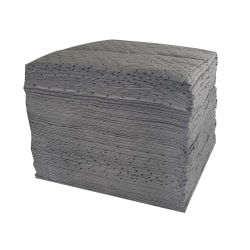 Hospeco TaskBrand® Universal Sorbent Pads, 15" x 17", Gray, Light Duty, Melt Blown, Bale Of 200 Pads
