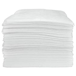 Hospeco TaskBrand® Oil Only Sorbent Pads, 15" x 18", White, Heavy Duty, Melt Blown, Bale Of 100 Pads
