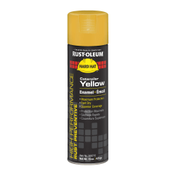 Rust-Oleum Hard Hat High Performance V2100 System Rust Preventive Enamel Farm Equipment Spray Paint, 15 Oz, Gloss Caterpillar Yellow, Case Of 6 Cans