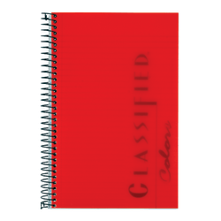 TOPS® Classified™ Colors Business Notebook, 5 1/2" x 8 1/2", 1 Subject, Narrow Ruled, 100 Sheets, Ruby Red Cover
