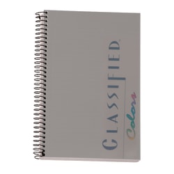 TOPS® Classified™ Colors Business Notebook, 5 1/2" x 8 1/2", 1 Subject, Narrow Ruled, 100 Sheets, Graphite Gray Cover