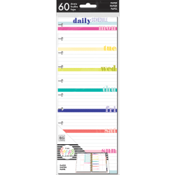 Happy Planner Big Half-Sheet Filler Paper, 4-1/8" x 11", 60 Sheets, Daily Schedule