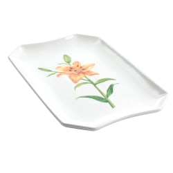 Martha Stewart Botanical Garden Fine Ceramic Serving Platter, 14", White