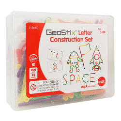 Edx Education GeoStix Construction Set, Letters, Multicolor
