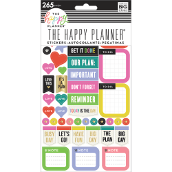 Happy Planner Stickers, 9-1/8" x 4-13/16", Everyday Reminders, Pack Of 5 Sticker Sheets