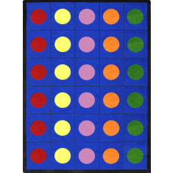 Joy Carpets Kid Essentials Rectangular Area Rug, Lots Of Dots, 7-2/3' x 10-3/4', Multicolor