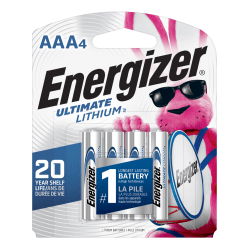 Energizer® Photo Ultimate AAA Lithium Batteries, Pack Of 4
