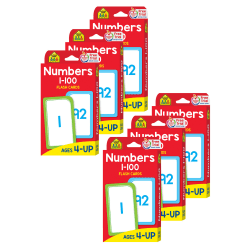 School Zone Publishing Numbers 1-100 Flash Cards, Set Of 6 Packs
