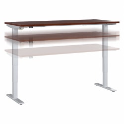 Move 40 Series by Bush Business Furniture Electric Height-Adjustable Standing Desk, 72" x 30", Hansen Cherry/Cool Gray Metallic, Standard Delivery