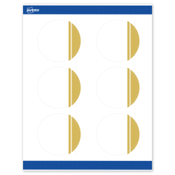 Avery® Print-To-The-Edge Labels With Sure Feed® Technology, S00-DKB-PRWMP10, Round, 3", Matte White, Preprinted Double Dipped Gold Edge Design, Pack Of 60