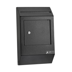 Alpine AdirOffice Heavy-Duty Weatherproof Secured Drop Box, 16-5/16"H x 10"W x 4"D, Black