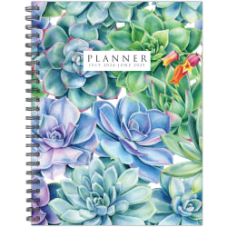 2024-2025 Willow Creek Press Weekly/Monthly Planner, 6-1/2" x 8-1/2", Succulents, July To June, 47477
