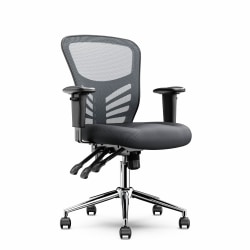 Click365 Flow Ergonomic Mesh Mid-Back Office Task Chair, Gray