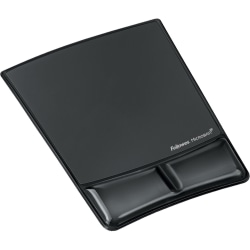 Fellowes Mouse Pad / Wrist Support with Microban® Protection - 0.9" x 8.3" x 9.9" Dimension - Black - Gel Cushion, Polyurethane Cover
