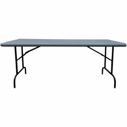 SKILCRAFT Rectangular Folding Table - Contemporary Style - 2000 lb Capacity - 30" Table Top Lx29" Table Top W - 60" H - Charcoal - 7246313