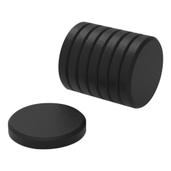 U Brands® High Energy Metal Magnets for Glass Dry Erase Boards, 1.25", Black, Pack of 8