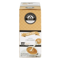Executive Suite® Liquid Coffee Creamer, Half-And-Half, 0.38 Oz Single Serve, Box Of 48