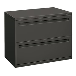 HON® Brigade® 700 36"W x 19-1/4"D Lateral 2-Drawer File Cabinet, Charcoal