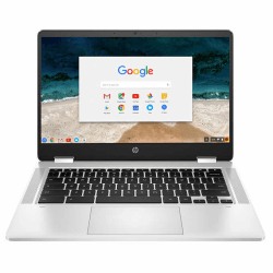 HP ChromeBook x360 14a-ca1015cl Refurbished Convertible Laptop, 14" Touch Screen, Intel® Pentium®, 8GB Memory, 128GB eMMC, Wi-Fi 5, Chrome OS, HP7G770UAR