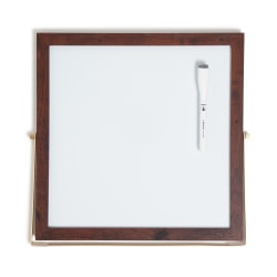 U Brands® Magnetic Dry-Erase Easel Board, 12-7/8"H x 12-7/16"W x 1-1/16"D, Espresso Frame, White