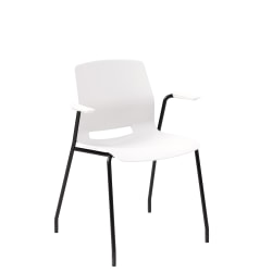 KFI Studios Imme Stack Chair With Arms, White/Black