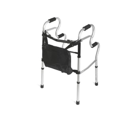 Medline Adult Stand-Assist 2-Button Folding Walkers, Gray, Case Of 2
