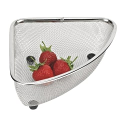 Better Houseware Stainless-Steel Mesh Corner Sink Strainer, 3-1/4"H x 7-1/2"W x 9-3/4"D, Silver