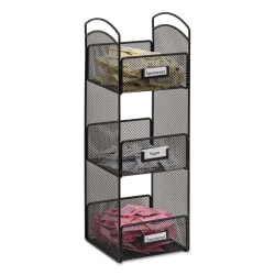 Safco® Onyx™ Breakroom Organizer, 3 Compartments, 6" x 6" x 18", Black