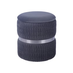 Techni Mobili Velvet Storage Ottoman, 15-1/2"H x 13-3/4"W x 13-3/4"D, Gray, RTAOT26GRY