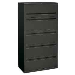 HON® Brigade® 700 36"W Lateral 5-Drawer File Cabinet, Metal, Charcoal