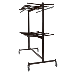 National Public Seating Folding Chair Dolly/Coat Rack, 70"H x 67"W x 33-1/4"D, Brown