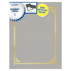 Geographics® Document Covers, 9 1/2" x 12 1/4", Gray, Pack Of 6