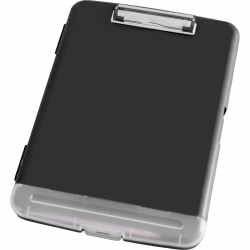 Business Source Storage Clipboard - Storage for 160 Sheet - Plastic - Black - 1 Each