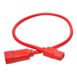 Eaton Tripp Lite Series Heavy-Duty PDU Power Cord, C13 to C14 - 15A, 250V, 14 AWG, 2 ft. (0.61 m), Red - Power extension cable - IEC 60320 C14 to power IEC 60320 C13 - 2 ft - red