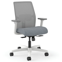 HON® Ignition 2.0 Ergonomic Mesh/Fabric Mid-Back Task Chair, Basalt/Designer White