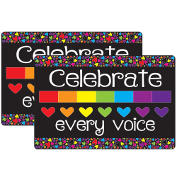 Ashley Smart Poly Welcome Mat With Slip Resistant Backing, 15.5" x 23.5", Celebrate Every Voice Mini Hearts, Pack Of 2
