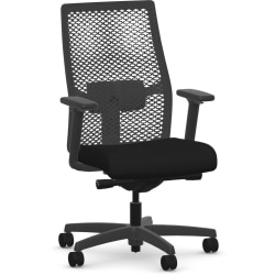 HON® Ignition 2.0 ReActiv Ergonomic Fabric Mid-Back Task Chair, Black
